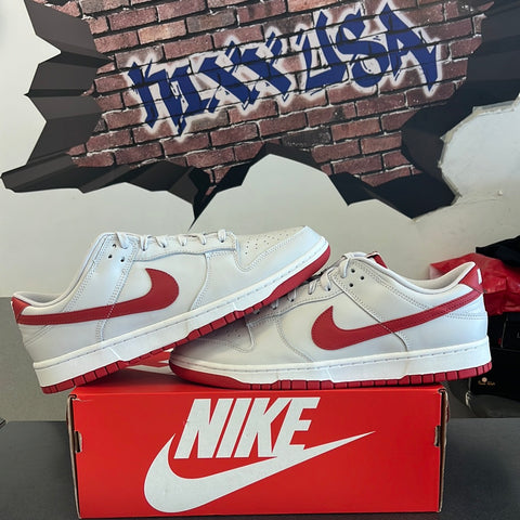 Nike Dunk Low”Vast Grey Varsity Red”#10723