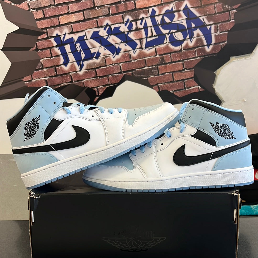 Air Jordan 1 Mid”White Ice Blue”#8723