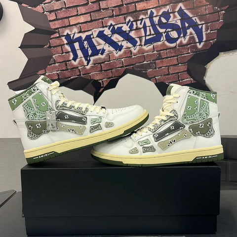 AMIRI High Top”Bandana Olive”#11623