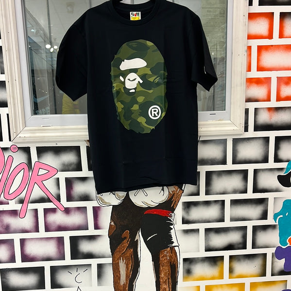 BAPE T-Shirt Black (Camo Ape Face)#31823